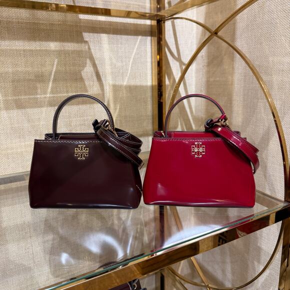 Tory Burch Britten Mini Satchel 162831 Bartlett Red, $450 - Picture 9 of 9